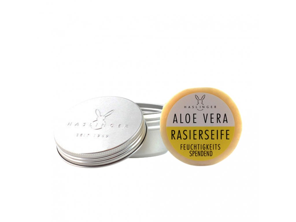 Haslinger Aloe Vera mýdlo na holení v hliníkové dóze