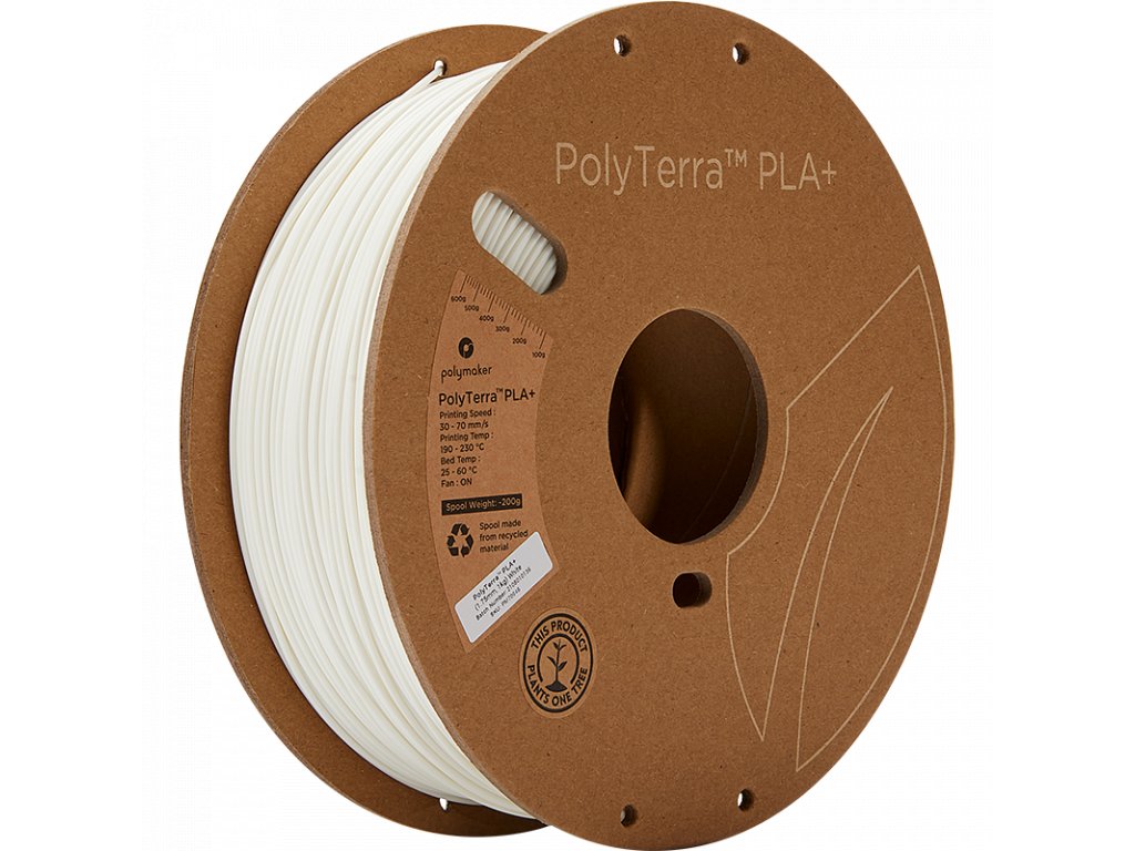 Polymaker Polyterra PLA+ bílá 1,75mm 1kg