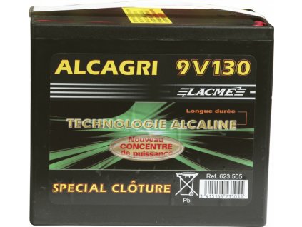 Alkalická baterie ALCAGRI 9V/130Ah pro elektrický ohradník