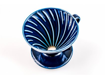 Hario keramický Dripper na kávu V60 02 tmavě modrý 04