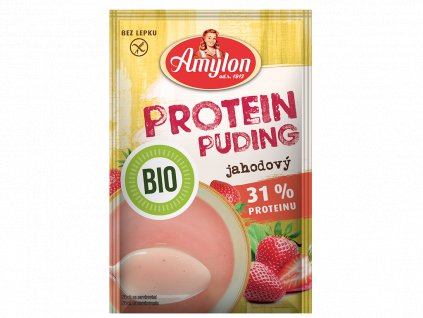 Amylon BIO protein puding jahodový s vyšším obsahem proteinu