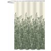 Sprchový závěs 180x200cm, polyester, zelené listy