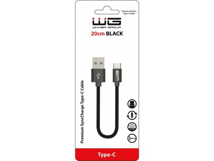 Datový kabel Type-C (20cm) (Černý)