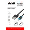 Datový LED light kabel Micro USB (1m) (Černý)