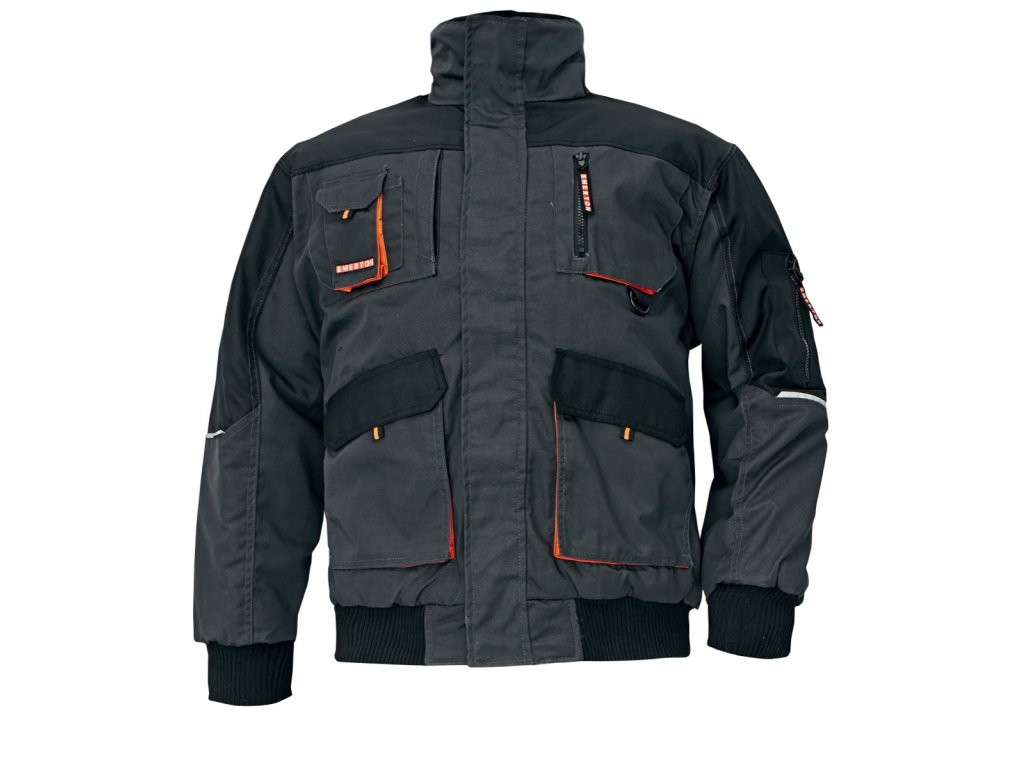 Montérková zimní bunda EMERTON PILOT černá-oranžová
