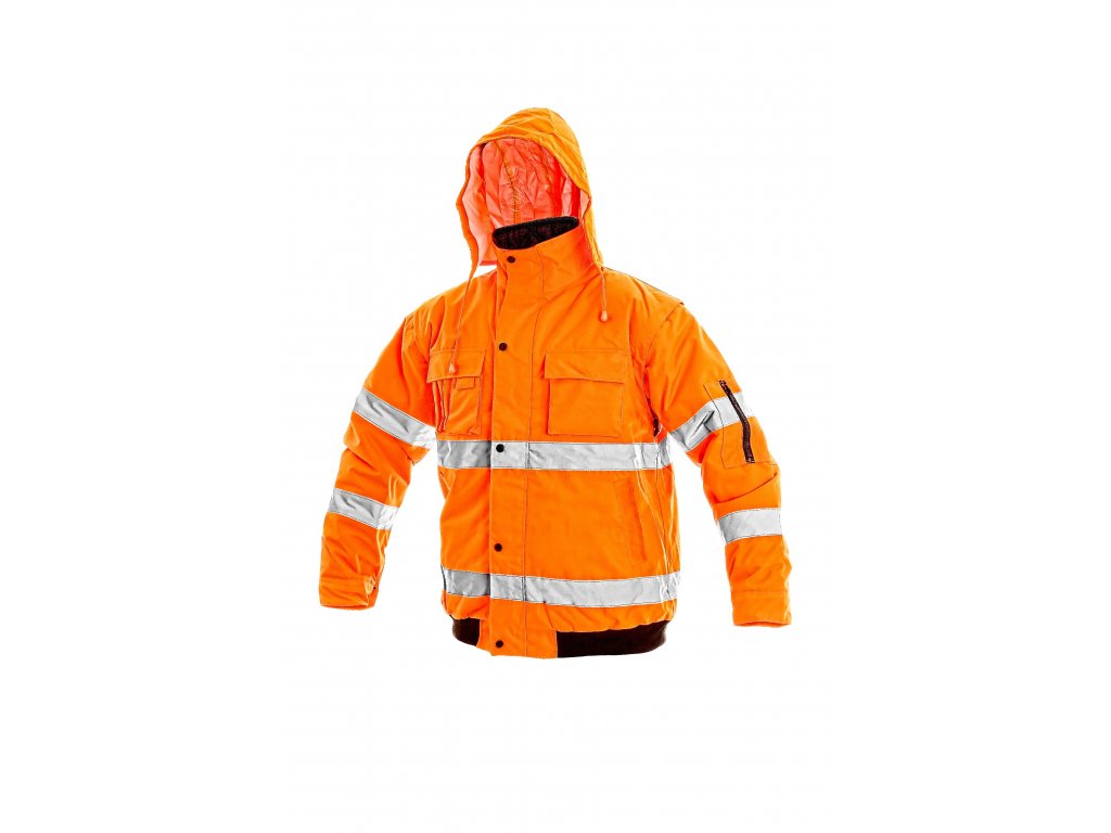 Reflexní bunda zateplená nepromokavá LEEDS 2 v 1 oranžová
