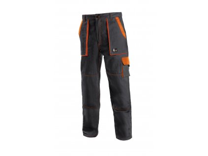 Montérkové kalhoty do pasu JOSEF LUX černo/oranžové