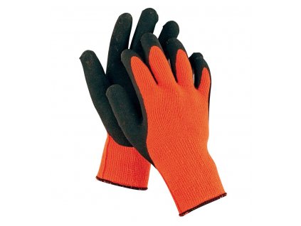 Pracovní rukavice pletené bezešvé nylonové PALAWAN ORANGE oranžová-černá