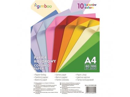 Bar.papíry Gimboo A4 - 100 listů, 10 neon.barev