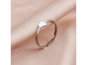 Prsten mini srdíčko ve stříbrné barvě  nerezová ocel, nastavitelná velikost
