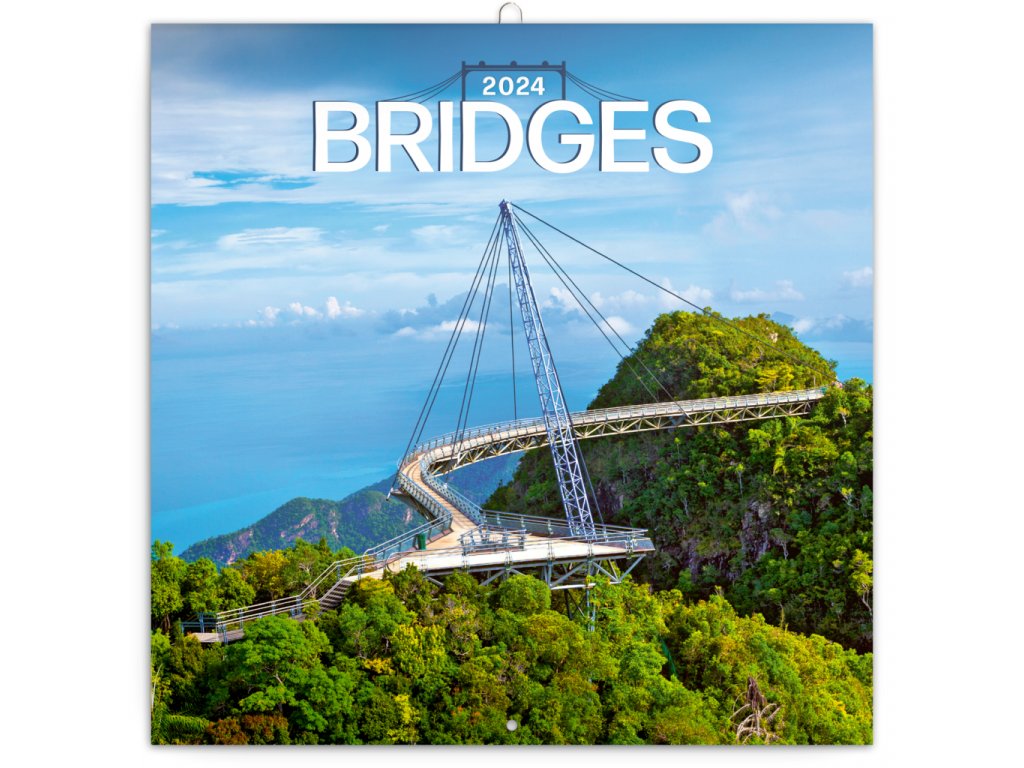 Poznámkový kalendár Mosty 2024, 30 × 30 cm