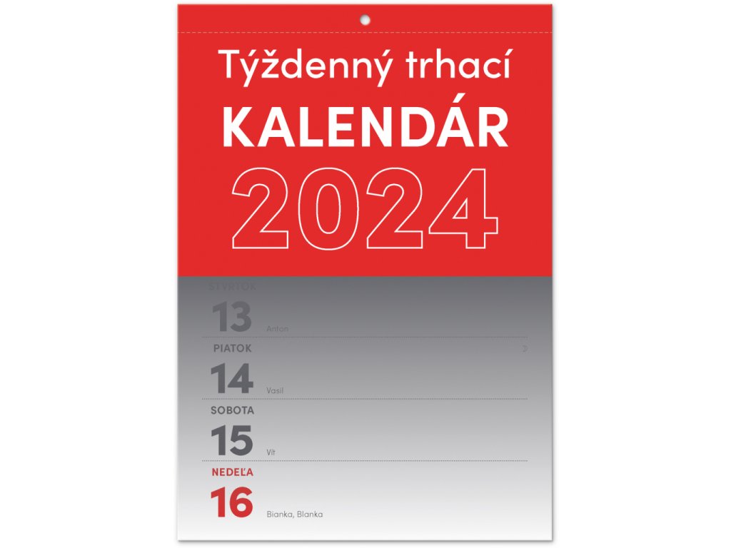 Nástenný kalendár Trhací týždenný 2024 SK, A5