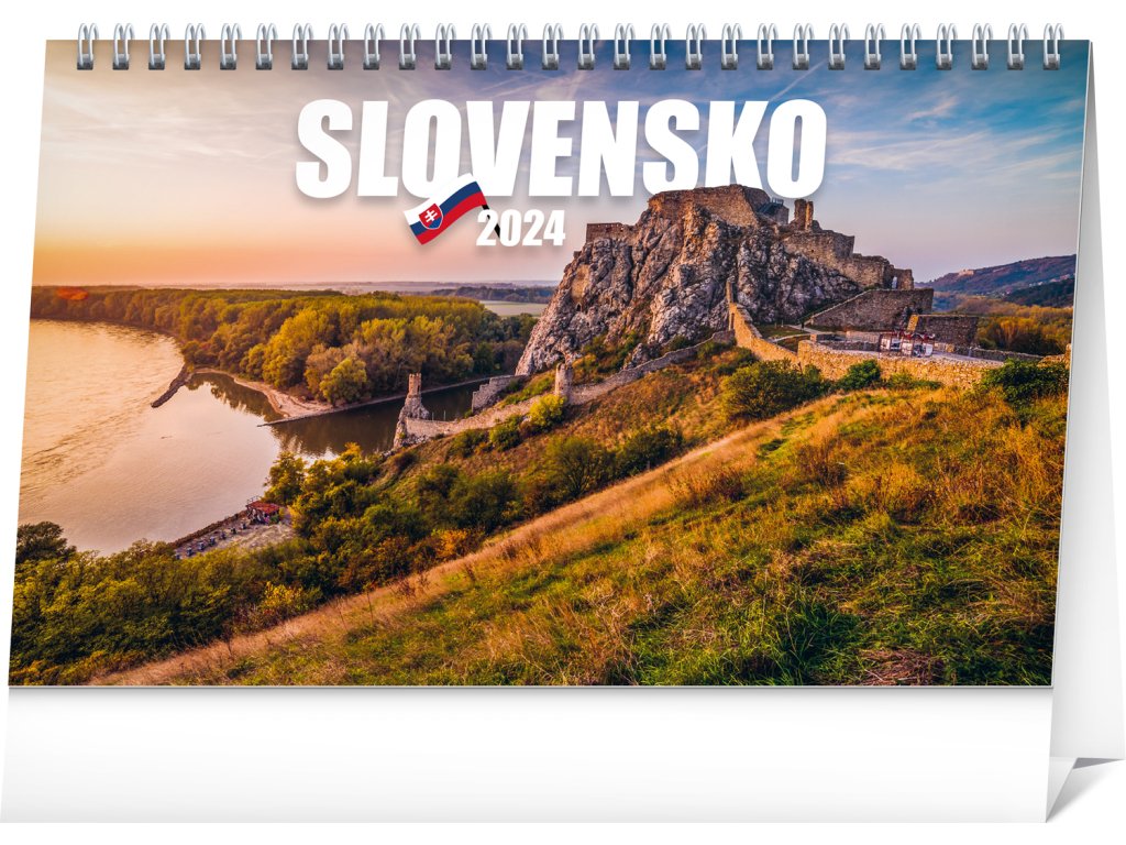 Stolový kalendár Slovensko 2024, 23,1 × 14,5 cm
