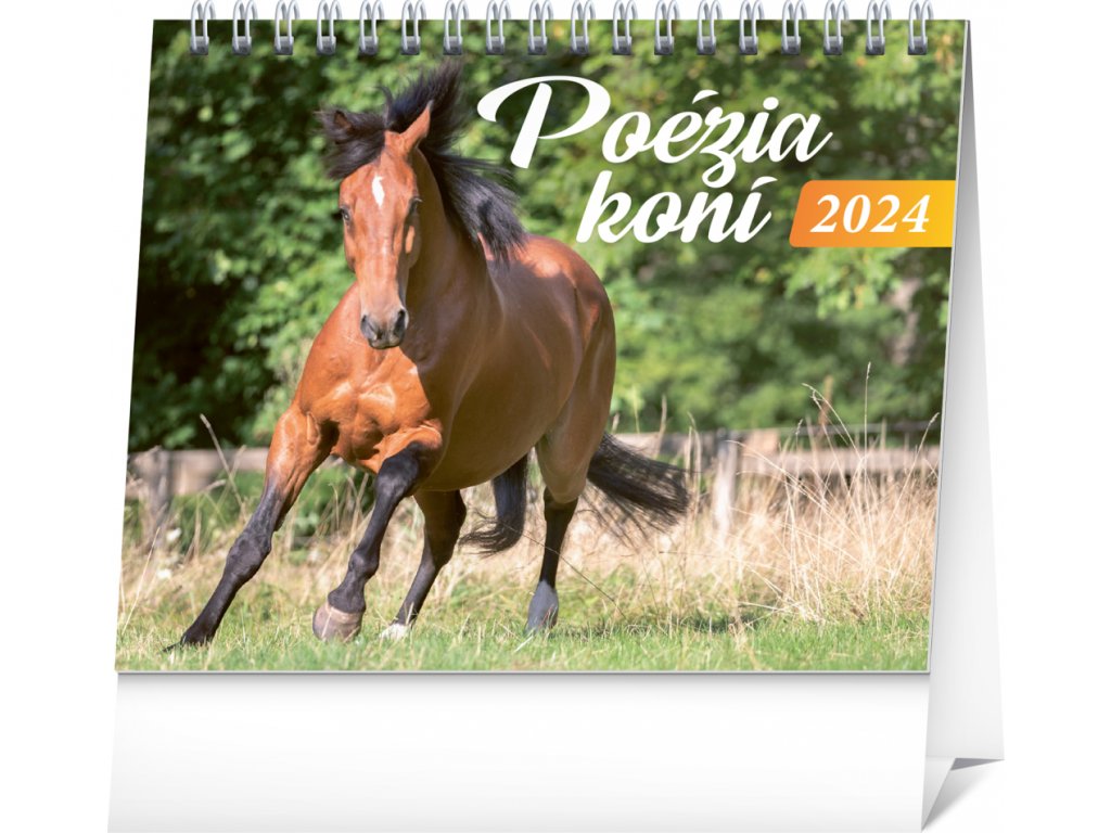 Stolový kalendár Poézia koní 2024, 16,5 × 13 cm