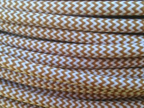 Textilní kabel 2 x 0,75mm béžovo bílý CIKCAK