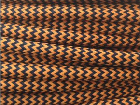 Textilní kabel 2 x 0,75mm CIKCAK černo oranžový