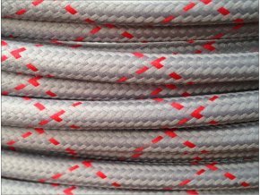 Textilní kabel 2 x 0,75mm pattern round X šedo-červený