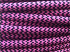 Textilní kabel CIKCAK 2 x 0,75mm černo růžový