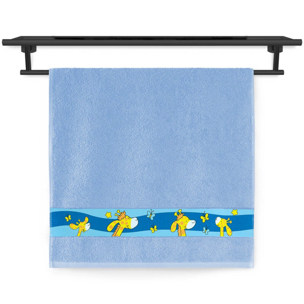 Dětský ručník Veba NORA Žirafy tisk modrá