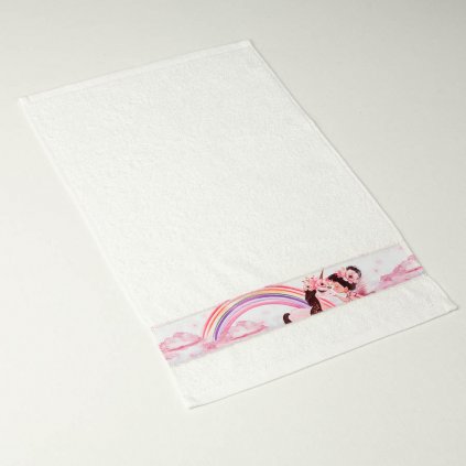 Dětský ručník Veba RUJANA Dívka s jednorožcem tisk bílá (Velikost 30x50 cm)