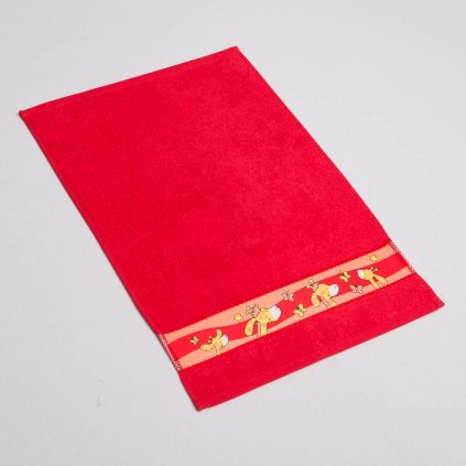 Dětský ručník Veba RUJANA Žirafy tisk červená (Velikost 30x50 cm)