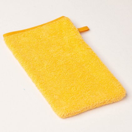 Dětská žínka Veba LOTA sytě žlutá se žlutou lemovkou (Velikost 15x24 cm - žínka)