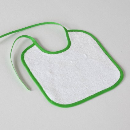 Dětský slintáček Veba LOTA bílá se zelenou lemovkou (Velikost 25x25 cm - slintáček)