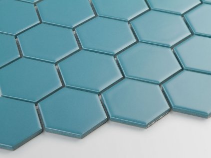 mozaika hexagon velky modra pavi mat 08