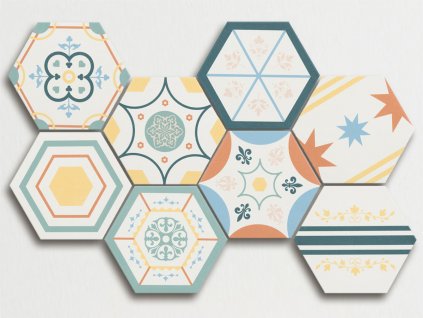 boom obklady hexagon patchwork jednobarevne sestiuhelnik 02
