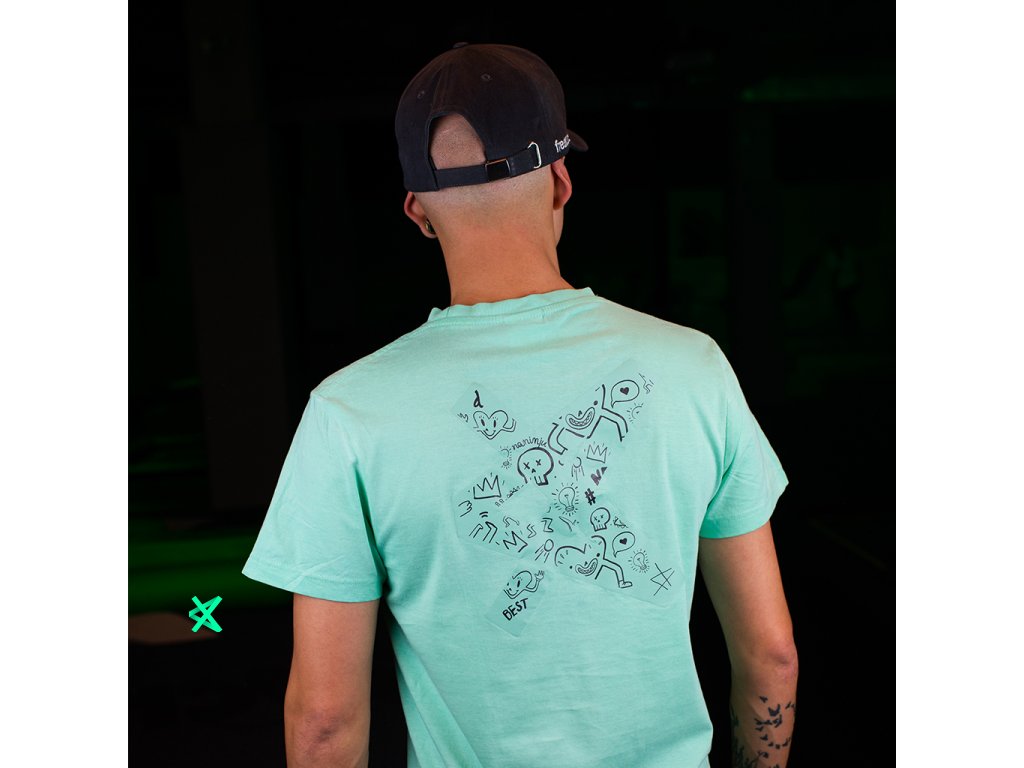 Pánské mintové tričko FREEX s logem