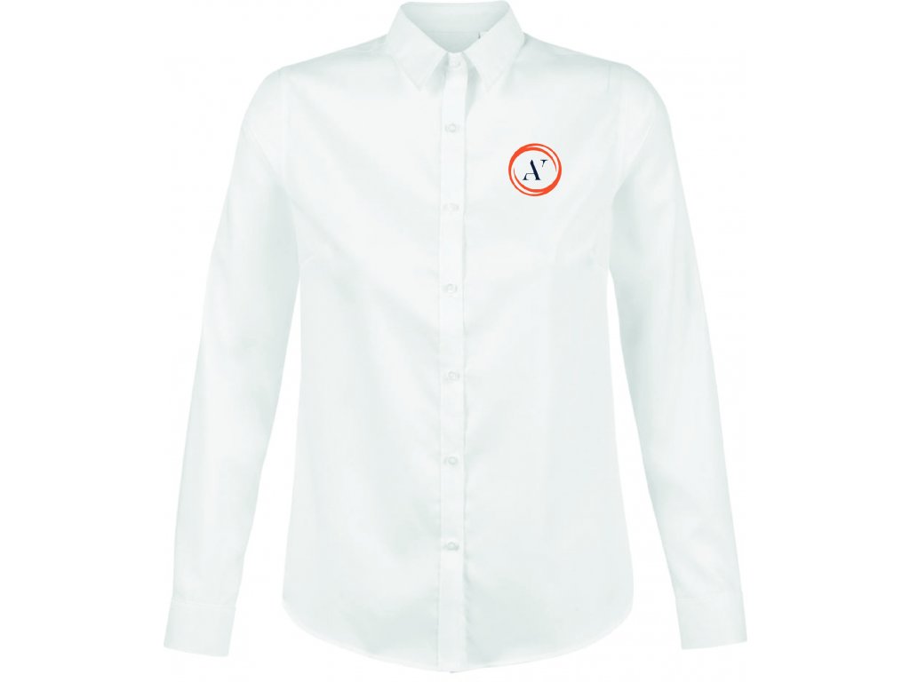 Dámská košile s límečkem logo AV - bílá