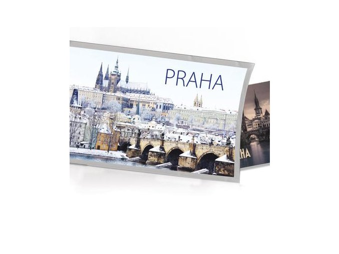 Pohled s dárkem Praha zima