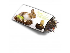 Pohled s dárkem: Veselé velikonoce přeje králík a kuře
