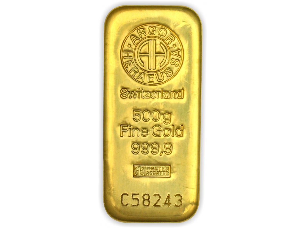 165 zlaty slitek argor heraeus 500 g