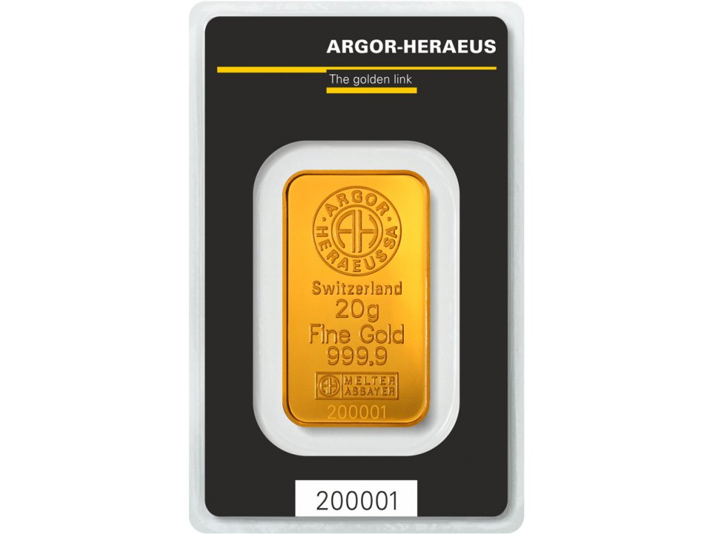 45 zlaty slitek argor heraeus 20 g