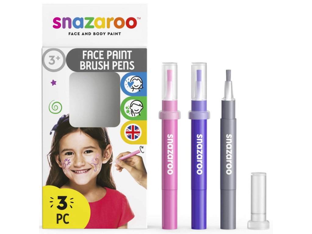 Snazaroo štětce naplněné barvou na obličej "brush pen"