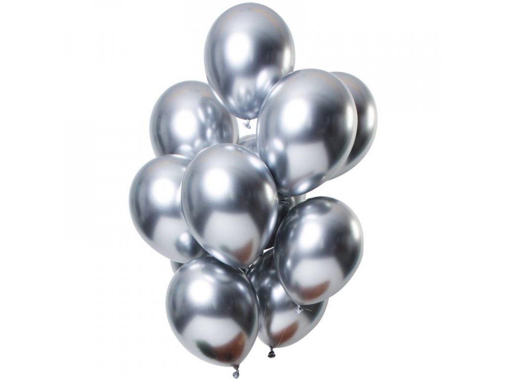 1407 ballonnen set chroom zilver mirror 12 stuks