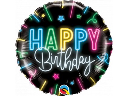 Happy Birthday Neon Glow Foil balloons