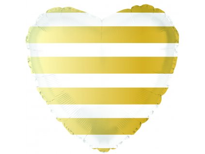 Gold Striped Heart Foil balloons
