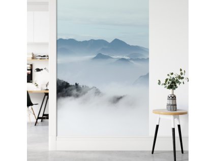 hory v mlze obrazova tapeta samolepici pruh plovouci hory modra viz