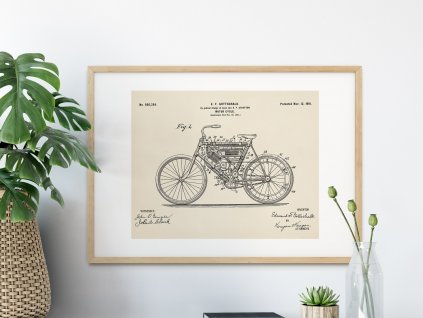 patent motor cycle plakat interier