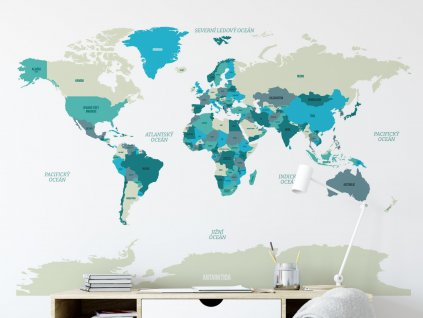 samolepici mapa sveta samolepka na zed bezova