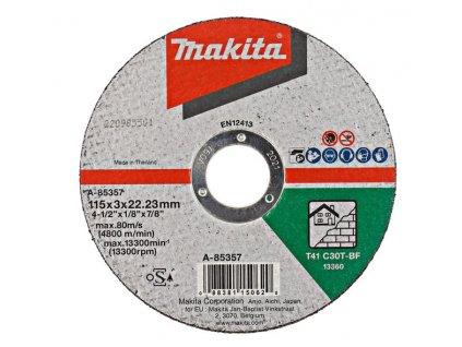 Makita A-85357 řezný kotouč 115x3x22 kámen (A-85357)