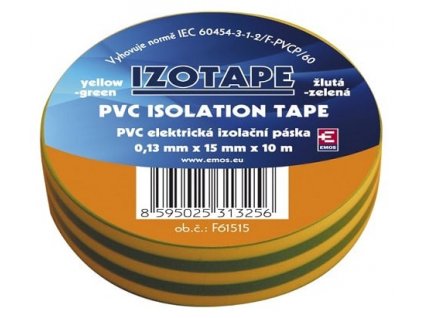 Izolační páska na kabely PVC 15/10 zeleno/žlutá (2001151050)