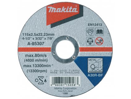 Makita A-85307 řezný kotouč 115x2,5x22 ocel (A-85307)