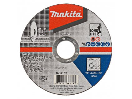 Makita B-14102 řezný kotouč 115x1,6x22 ocel (B-14102)