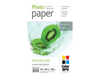 ColorWay fotopapír/ oboustranný/ matte 220g/m2, A4/ 20 kusů (PMD220020A4)
