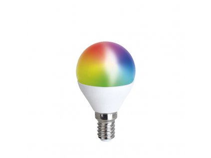 Solight LED SMART WIFI žárovka, miniglobe, 5W, E14, RGB, 400lm (WZ432)