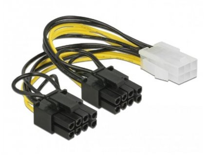 Delock PCI Express napájecí kabel 6 pin samice > 2 x 8 pin samec 15cm (85452)