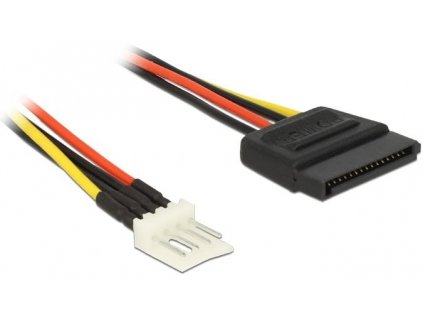 Delock napájecí kabel SATA 15 pin samec > 4 pin floppy samec 15 cm (83918)